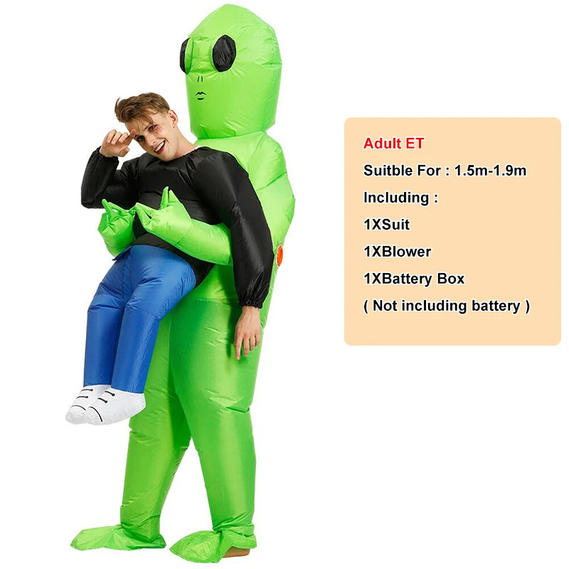 ET-Aliens Opblaasbare kostuum . . Scary Monster Cosplay voor volwassenen & Kids, Halloween, Kerstmis, Thanksgiving, Party, Festival kostuum