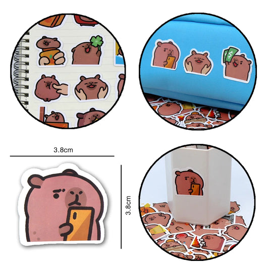 10/50/100pcs Capybaras Stickers Leuke cartoon Decals voor laptop, telefoon, auto, fiets en kinderen DIY