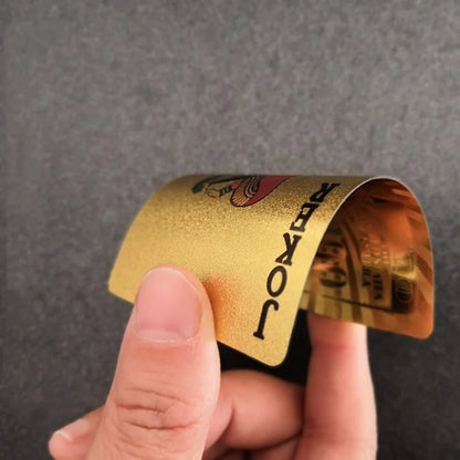 55PCS Gold Foil Spielkarten – 24K Gold Plastic Poker Set, wasserdicht & langlebige magische Spielkarten