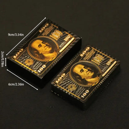 55PCS Gold Foil Spielkarten – 24K Gold Plastic Poker Set, wasserdicht & langlebige magische Spielkarten