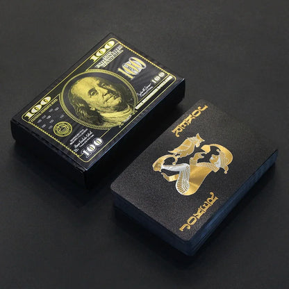 55PCS Gold Foil Spielkarten – 24K Gold Plastic Poker Set, wasserdicht & langlebige magische Spielkarten