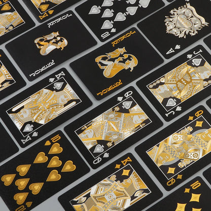55PCS Gold Foil Spielkarten – 24K Gold Plastic Poker Set, wasserdicht & langlebige magische Spielkarten