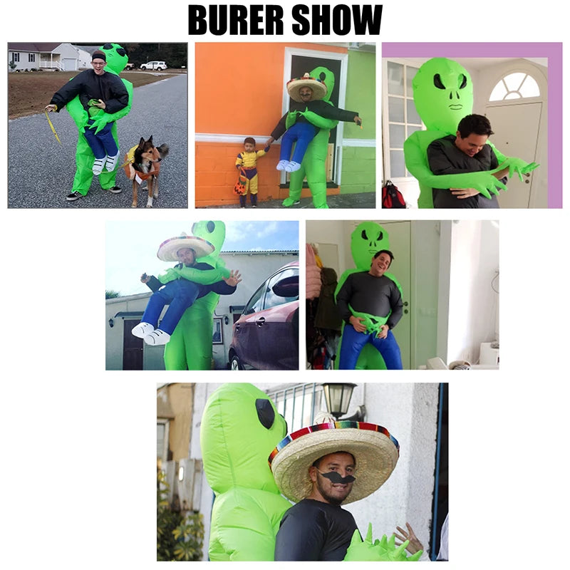 ET-Aliens Opblaasbare kostuum . . Scary Monster Cosplay voor volwassenen & Kids, Halloween, Kerstmis, Thanksgiving, Party, Festival kostuum