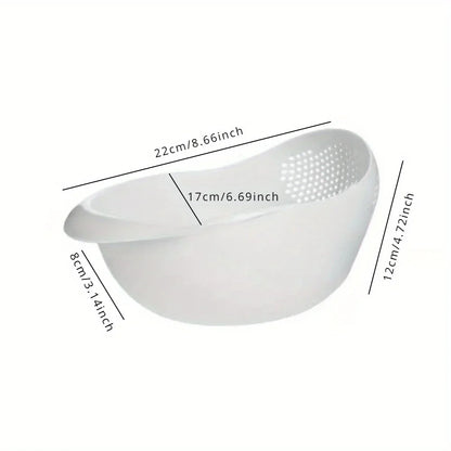 1PC Plastic Rice Sieve & Drain Mand met handvatten Multi-Purpose Keuken Stainer Bowl voor het wassen van rijst, groenten en fruit