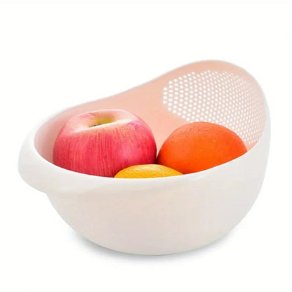 1PC Plastic Rice Sieve & Drain Mand met handvatten Multi-Purpose Keuken Stainer Bowl voor het wassen van rijst, groenten en fruit