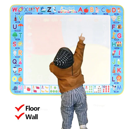 100x80CM Montessori Magic Drawing Board – Reusable Water Doodle Mat for Kids Educational Art & Pen Control Training
