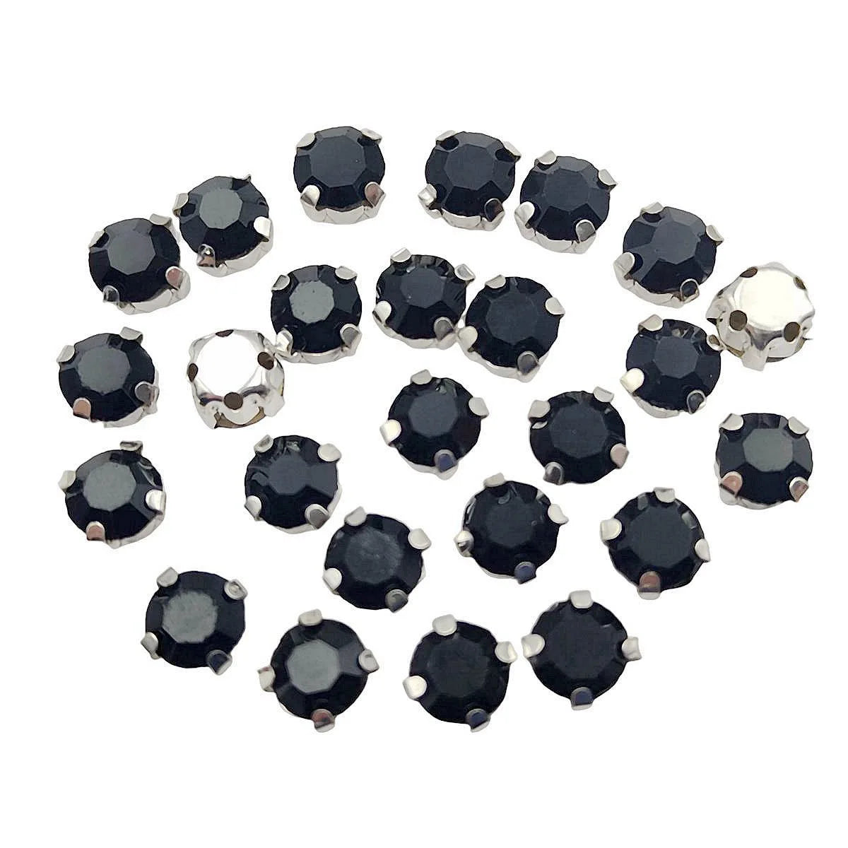 Ronde Glazen Rhinestones met Klauw Zilveren Base Sew-On Kristallen voor Kleding, Schoenen en Ambachten