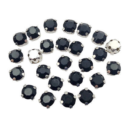 Ronde Glazen Rhinestones met Klauw Zilveren Base Sew-On Kristallen voor Kleding, Schoenen en Ambachten