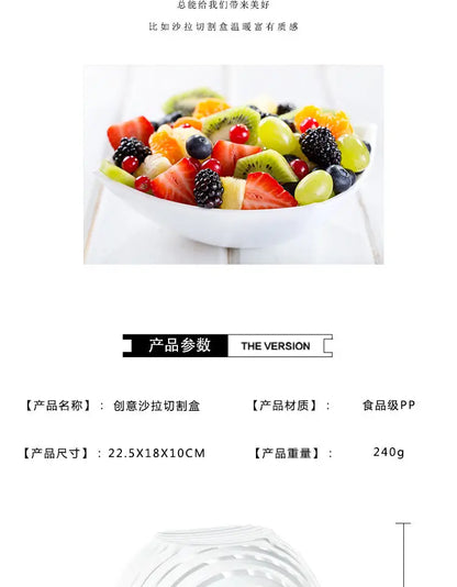 Groente Salade Chopper Bowl Multifunctionele Fruit & groentesnijder, Slicer, en stamper voor keuken