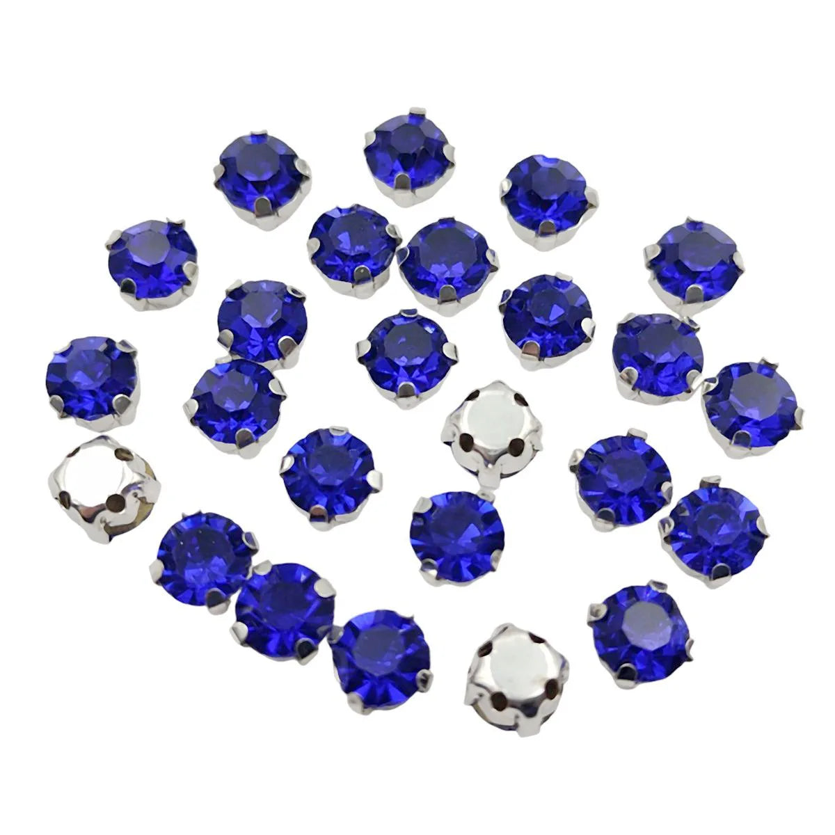 Ronde Glazen Rhinestones met Klauw Zilveren Base Sew-On Kristallen voor Kleding, Schoenen en Ambachten