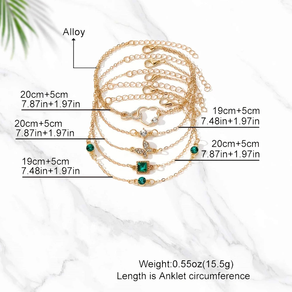 5 st Vintage Rhinestone Armband Set Infinity & Geometric Designs, Mode sieraden voor vrouwen, Perfecte Gift & Casual dragen