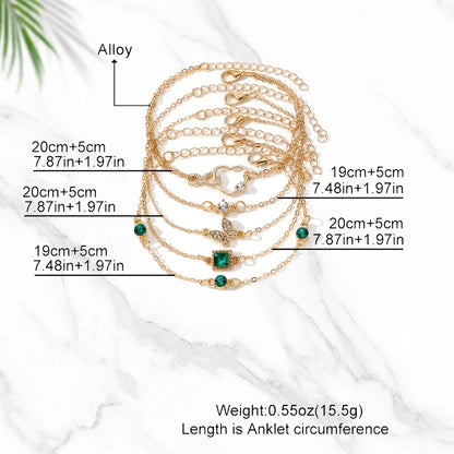 5 st Vintage Rhinestone Armband Set Infinity & Geometric Designs, Mode sieraden voor vrouwen, Perfecte Gift & Casual dragen