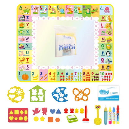 100x80CM Magic Water Drawing Mat – Reusable Doodle Board Montessori Educational Toy for Kids