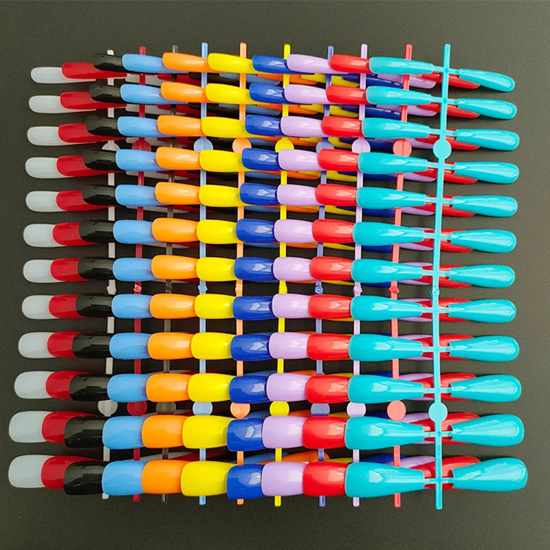 120 st Willekeurige Kleuren Coffin Valse Spijkers • Volledige Hoes Press-On Nagel Tips voor Manicure