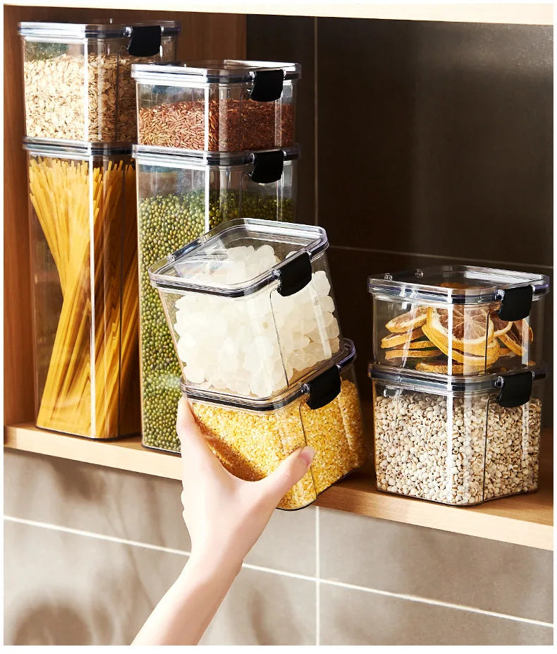 1PC Airtight Sealed Storage Jar – Kunststoff-Körner, Pasta & Würzbehälter ® Feuchtigkeit-Proof-Küche Organizer Box