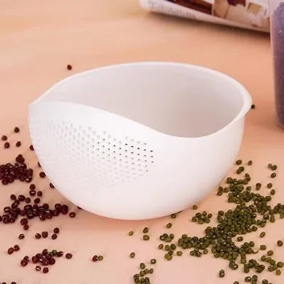 1PC Plastic Rice Sieve & Drain Mand met handvatten Multi-Purpose Keuken Stainer Bowl voor het wassen van rijst, groenten en fruit