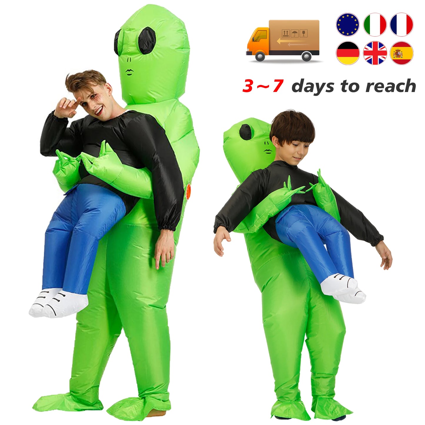 ET-Aliens Opblaasbare kostuum . . Scary Monster Cosplay voor volwassenen & Kids, Halloween, Kerstmis, Thanksgiving, Party, Festival kostuum