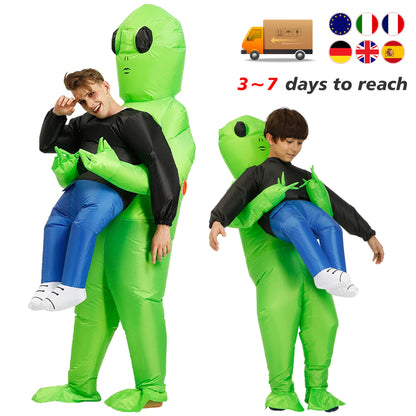 ET-Aliens Opblaasbare kostuum . . Scary Monster Cosplay voor volwassenen & Kids, Halloween, Kerstmis, Thanksgiving, Party, Festival kostuum