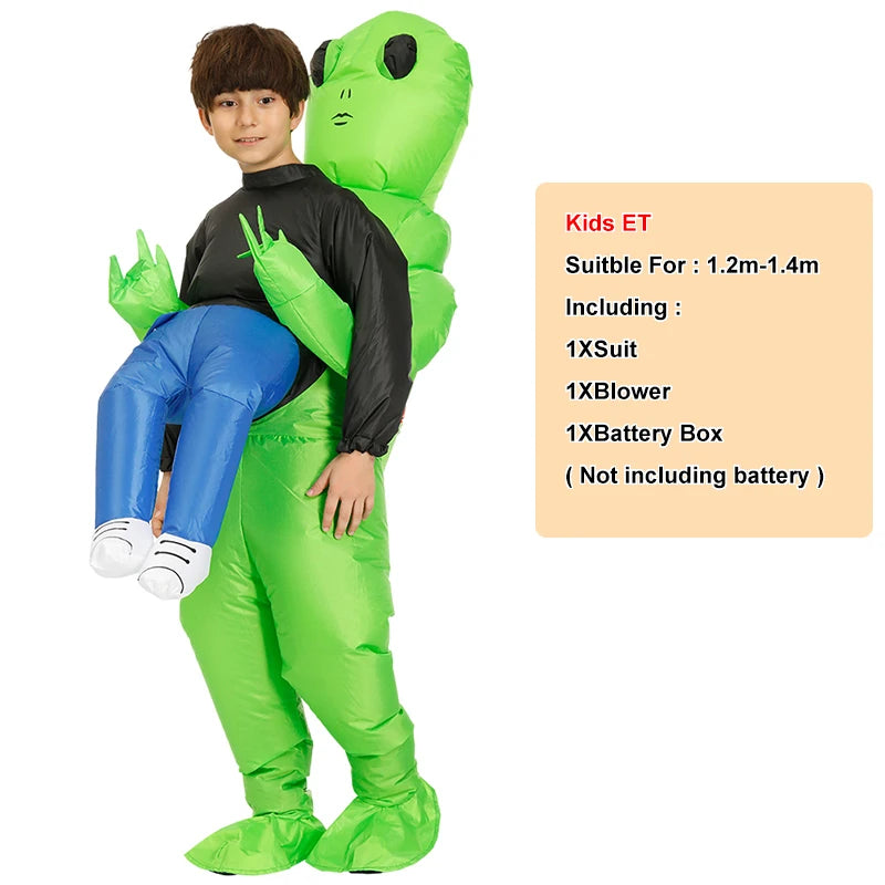 ET-Aliens Opblaasbare kostuum . . Scary Monster Cosplay voor volwassenen & Kids, Halloween, Kerstmis, Thanksgiving, Party, Festival kostuum