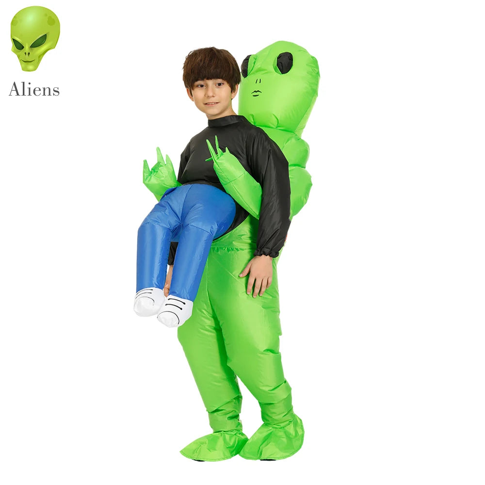 ET-Aliens Opblaasbare kostuum . . Scary Monster Cosplay voor volwassenen & Kids, Halloween, Kerstmis, Thanksgiving, Party, Festival kostuum
