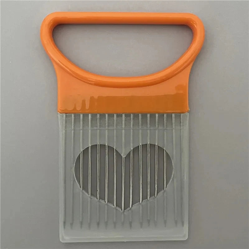 304 Roestvrij stalen uiensnijderhouder . . Geplante snijvork & Food Snijgids voor uien, tomaten, aardappelen en vlees