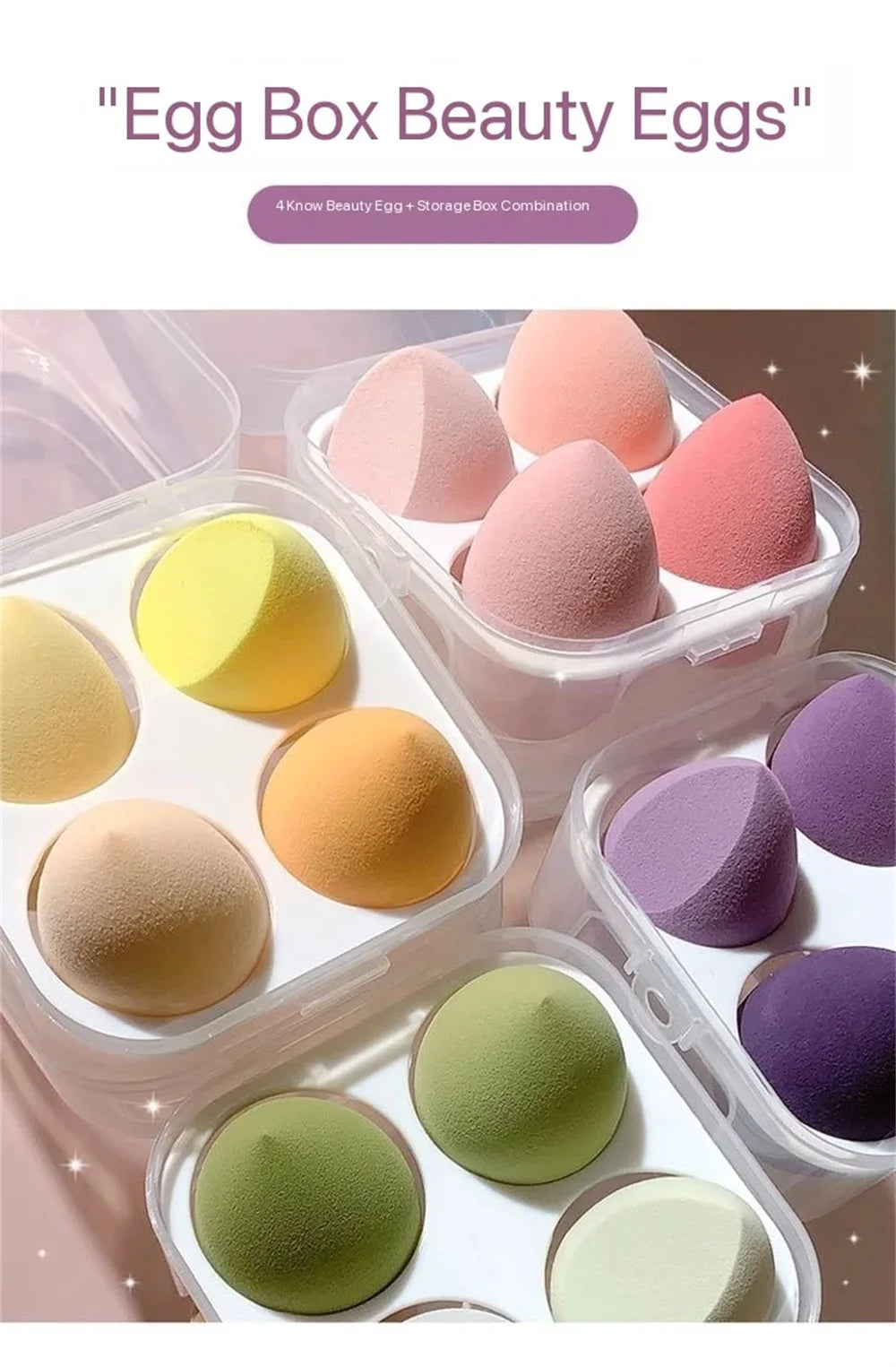 4PCS Makeup Sponge Blender Beauty Egg Cosmetic Puff – Soft Foundation & Powder Sponges für Frauen, professionelle Beauty-Tools