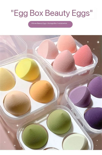 4PCS Makeup Sponge Blender Beauty Egg Cosmetic Puff – Soft Foundation & Powder Sponges für Frauen, professionelle Beauty-Tools