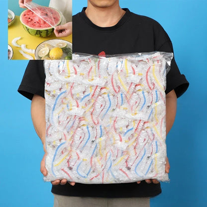 Colorful Disposable & Reusable Food Covers – Elastic Plastic Wrap for Bowls, Fruit & Food Storage