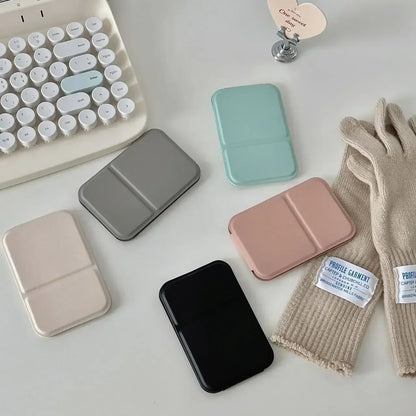 Opvouwbare PU lederen make-up spiegel Elegante compacte handheld spiegel voor reizen en dagelijks gebruik