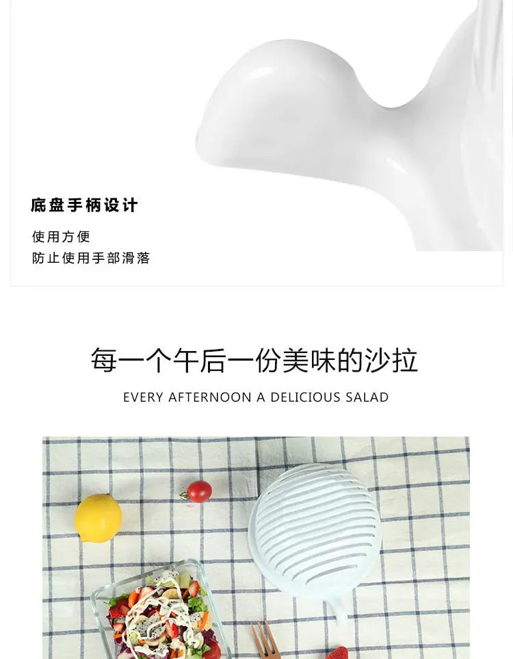 Groente Salade Chopper Bowl Multifunctionele Fruit & groentesnijder, Slicer, en stamper voor keuken