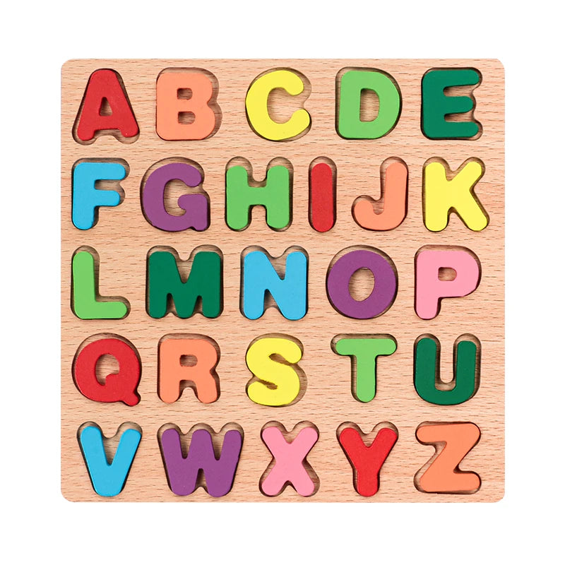 Kids Alfabet & Number Houten Puzzel Montessori Preschool Educatieve Speelgoed