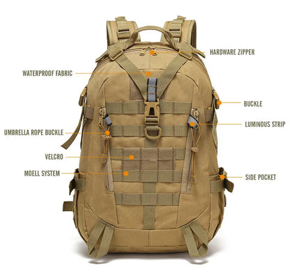 40L Tactical Reflective Rugzak Militaire Molle Outdoor Rucksack Wandelen, Camping, Jacht &amp; Reistas