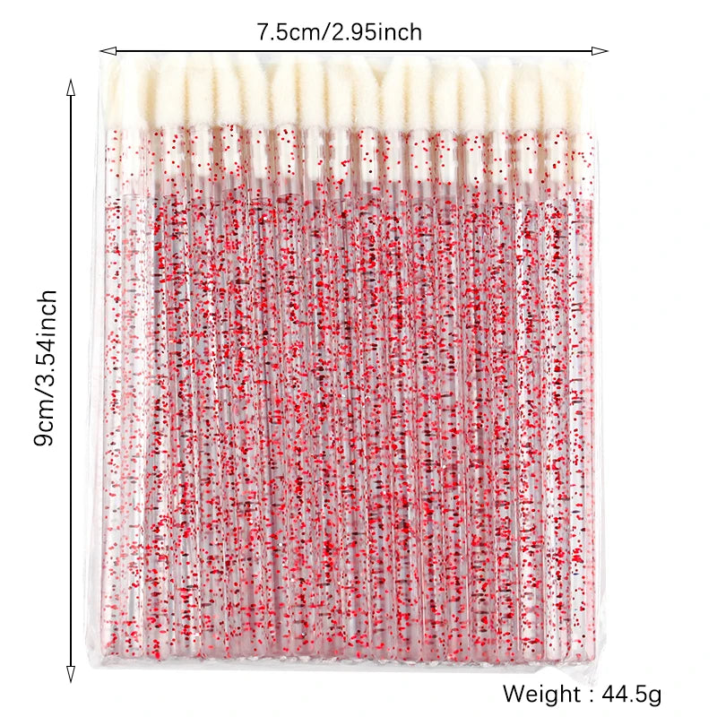 Lanjinglin 5/50 Stk Einweg-Lippenbürste Make-up-Bürsten – Lippenstift Applikator Stäbe & Wimpern Verlängerung Werkzeug, Professionelle Schönheit Zubehör