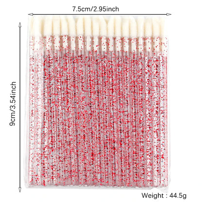 Lanjinglin 5/50 Stk Einweg-Lippenbürste Make-up-Bürsten – Lippenstift Applikator Stäbe & Wimpern Verlängerung Werkzeug, Professionelle Schönheit Zubehör