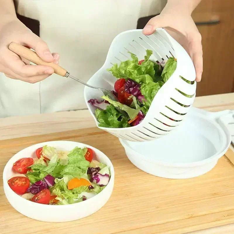 Groente Salade Chopper Bowl Multifunctionele Fruit & groentesnijder, Slicer, en stamper voor keuken