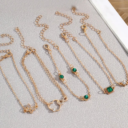 5 st Vintage Rhinestone Armband Set Infinity & Geometric Designs, Mode sieraden voor vrouwen, Perfecte Gift & Casual dragen