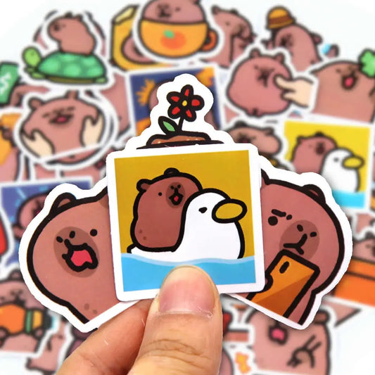 10/50/100pcs Capybaras Stickers Leuke cartoon Decals voor laptop, telefoon, auto, fiets en kinderen DIY