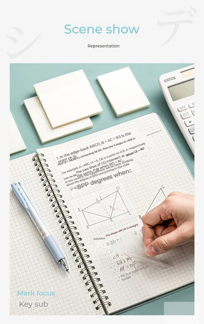 50 Blatt Transparent Sticky Notes – Wasserdichte Message & Signature Sticker für Notebooks