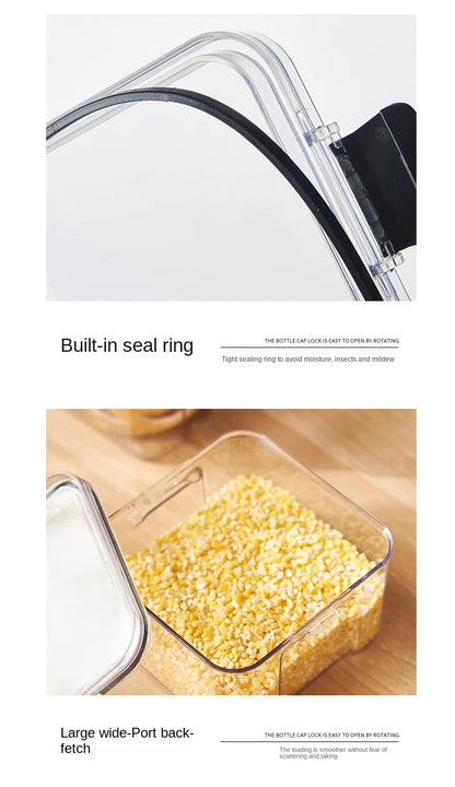 1PC Airtight Sealed Storage Jar – Kunststoff-Körner, Pasta & Würzbehälter ® Feuchtigkeit-Proof-Küche Organizer Box