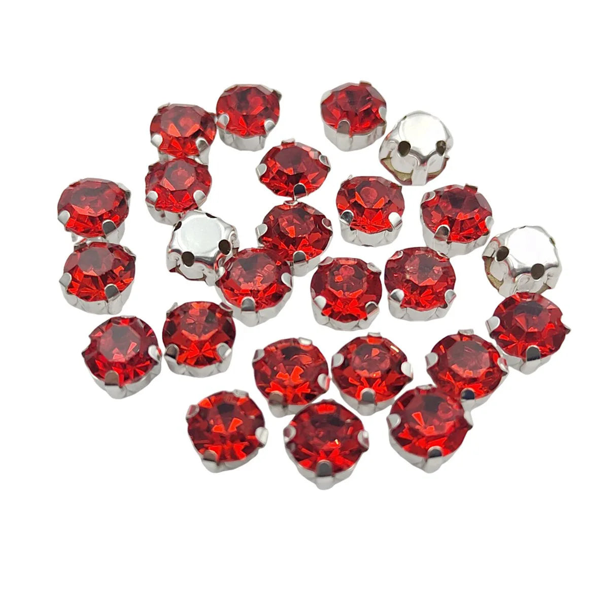 Ronde Glazen Rhinestones met Klauw Zilveren Base Sew-On Kristallen voor Kleding, Schoenen en Ambachten