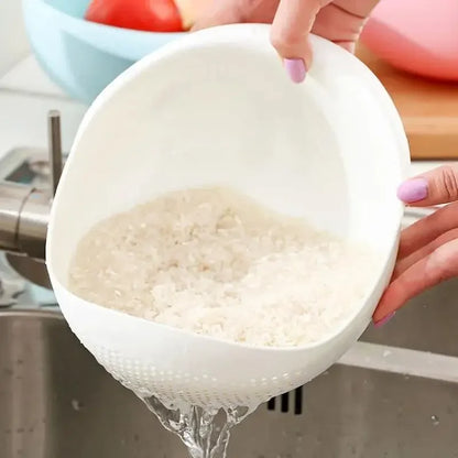 1PC Plastic Rice Sieve & Drain Mand met handvatten Multi-Purpose Keuken Stainer Bowl voor het wassen van rijst, groenten en fruit