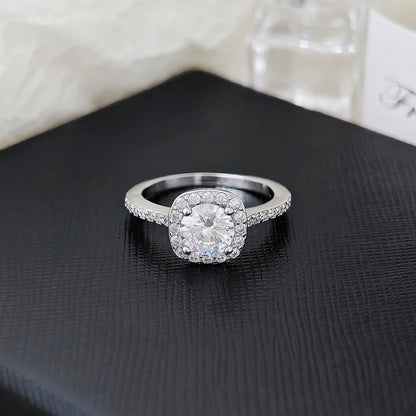 Moonso Luxus Kissen Silber Farbe Engagement Ring für Frauen – elegante Zircon Designer Schmuck Geschenk R5604
