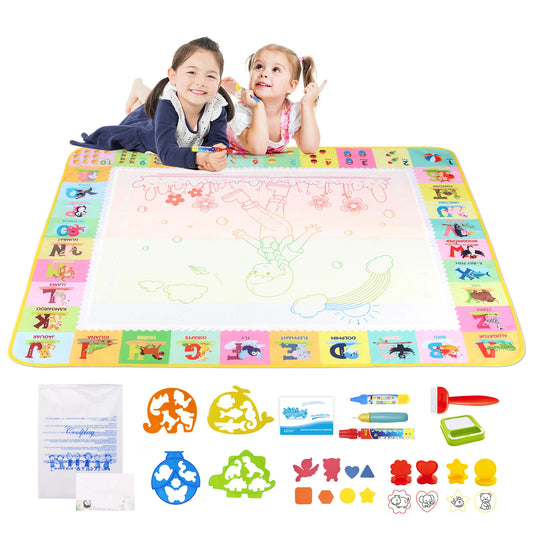 100x80CM Magic Water Drawing Mat Herbruikbare Doodle Board Montessori Educatief Speelgoed voor kinderen
