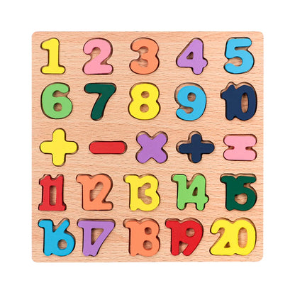 Kids Alfabet & Number Houten Puzzel Montessori Preschool Educatieve Speelgoed