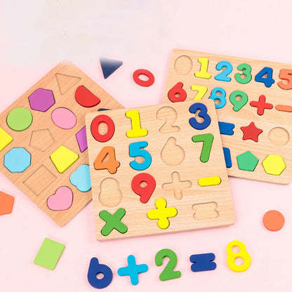 Kids Alfabet & Number Houten Puzzel Montessori Preschool Educatieve Speelgoed