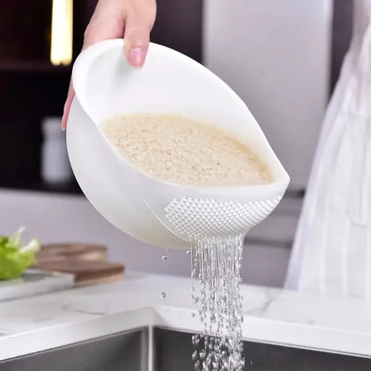 1PC Plastic Rice Sieve & Drain Mand met handvatten Multi-Purpose Keuken Stainer Bowl voor het wassen van rijst, groenten en fruit