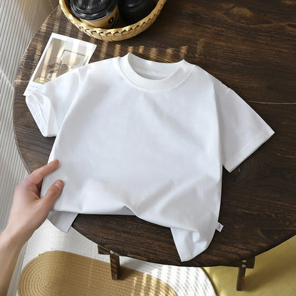 2-10Y kinderen pure katoen korte sleeve sleeve sleeve sleeve sleeve t-shirt baby jongens & meisjes zomer tops