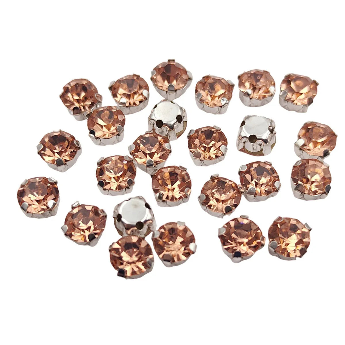 Ronde Glazen Rhinestones met Klauw Zilveren Base Sew-On Kristallen voor Kleding, Schoenen en Ambachten