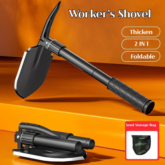1PC Outdoor Opvouwbare Camping Schop Multifunctioneel wandelhulpmiddel, Portable Garden & Survival Shovel